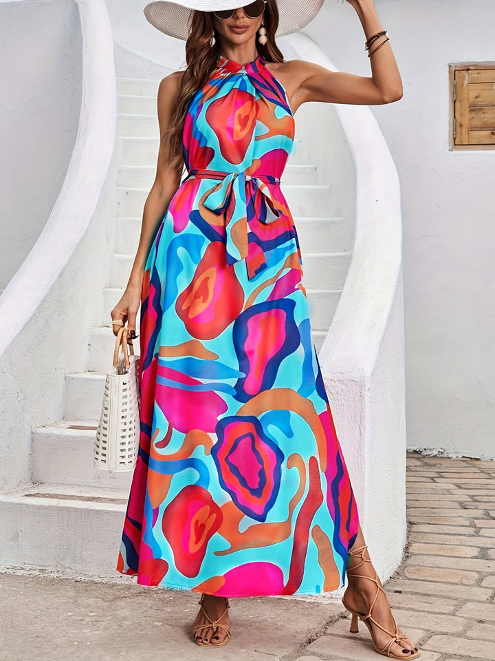 Talia | Elegant Halter Maxi Dress