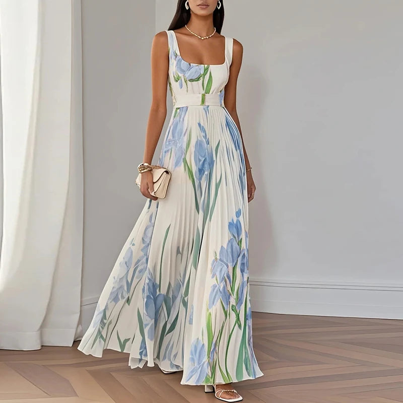 sachin and babi light blue dress PRETTYGARDEN Maxi Dresses for Women Summer Elegant Floral Off Shoulder main image 0