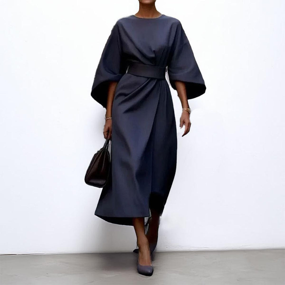 Eldra | Satin Batwing Sleeve Maxi Dress