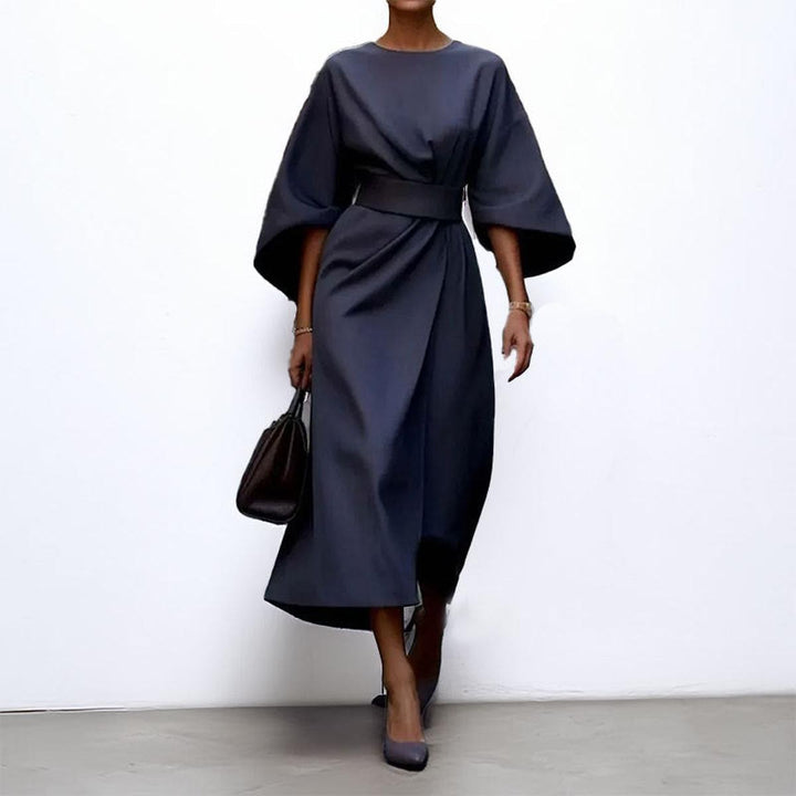 Eldra | Satin Batwing Sleeve Maxi Dress