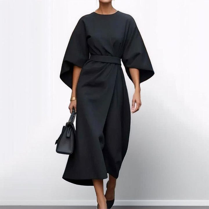 Eldra | Satin Batwing Sleeve Maxi Dress