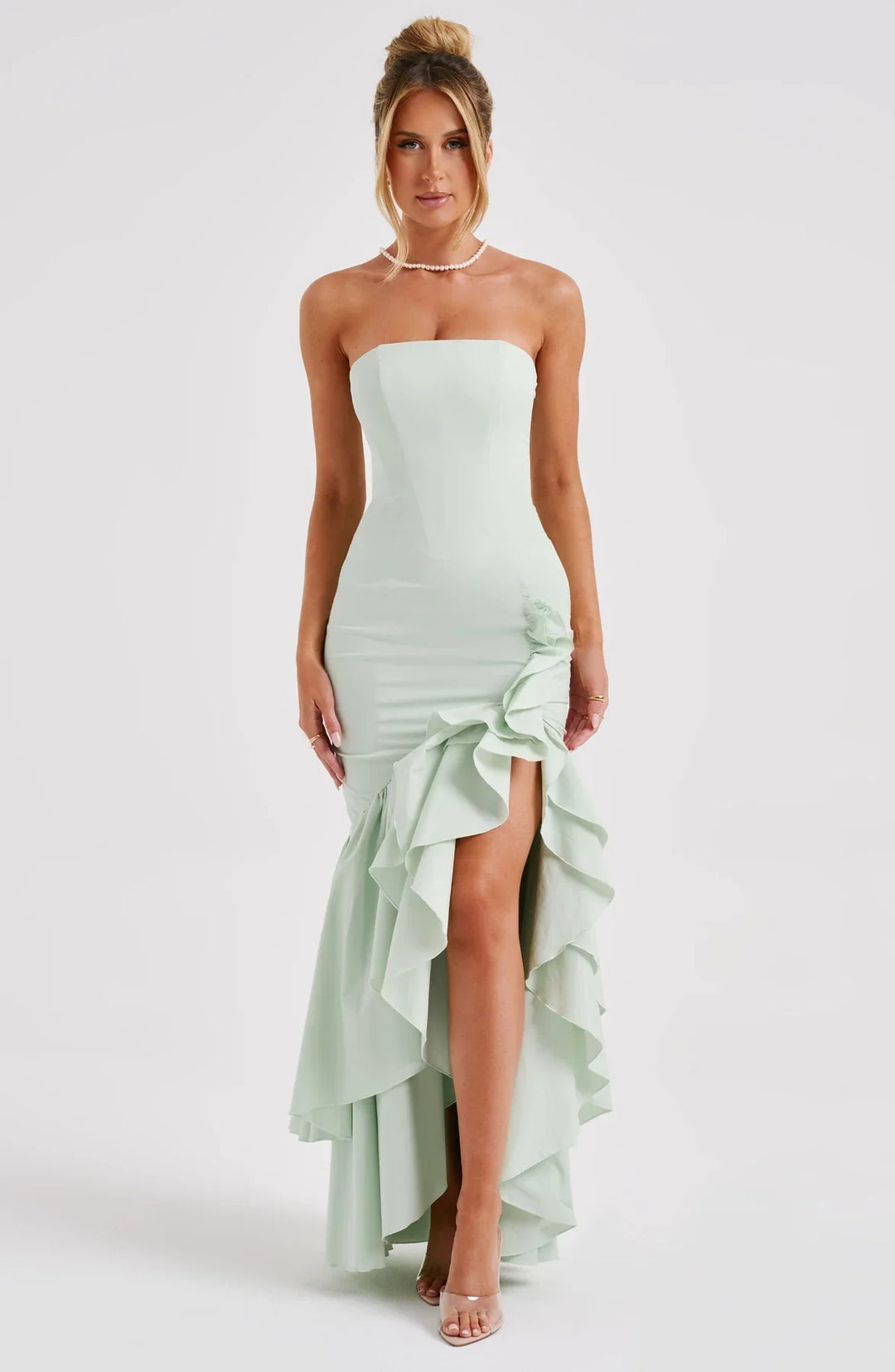 Riviera | Sleeveless Slit Ruffle Maxi Dress