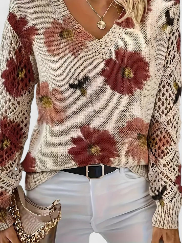 Beatrice | Floral Knit Jumper
