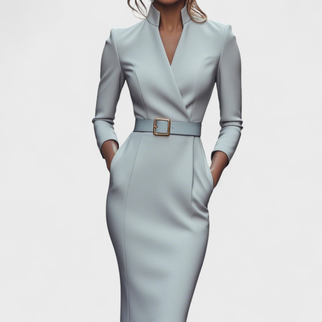 Megan | Collar Belted Dress