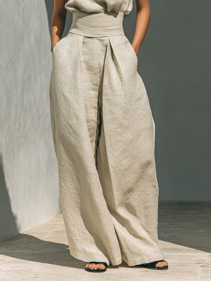 Mary | Wide-Leg Cotton-Linen Set