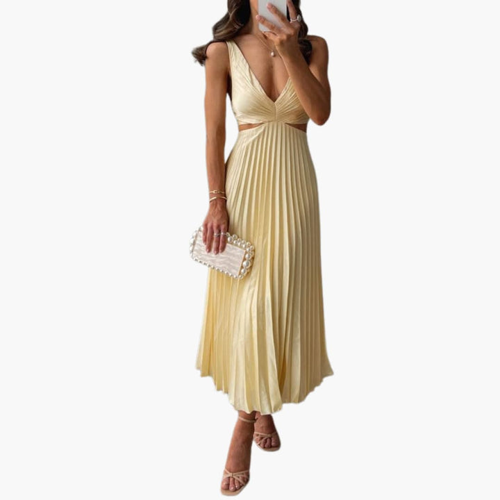 Amanda | Pleated Neckline Dress