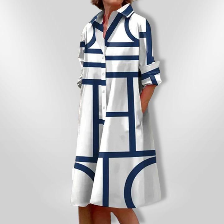Helen | Geometric Midi Dress
