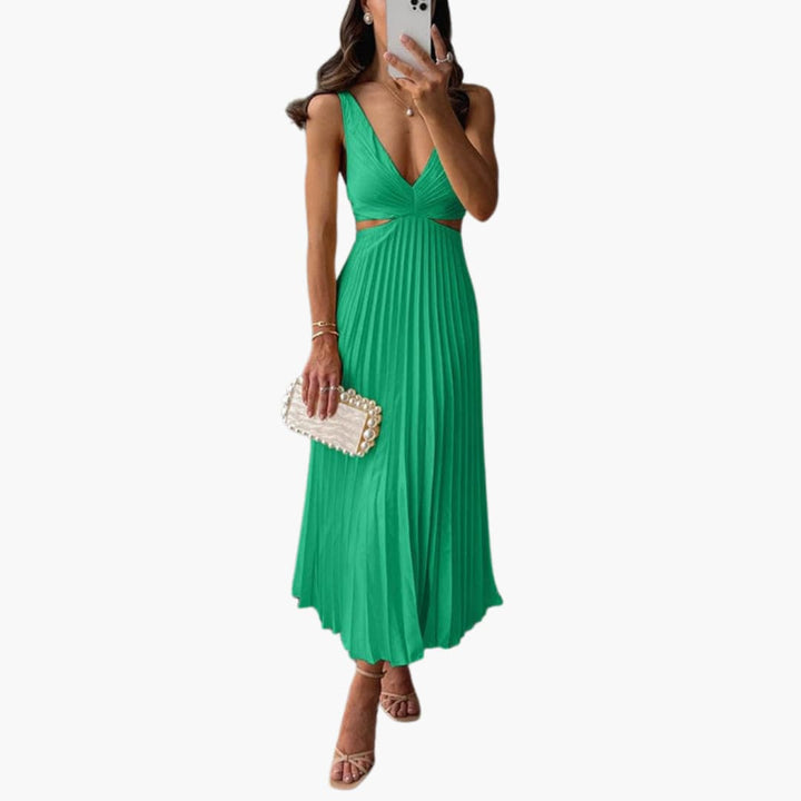 Amanda | Pleated Neckline Dress
