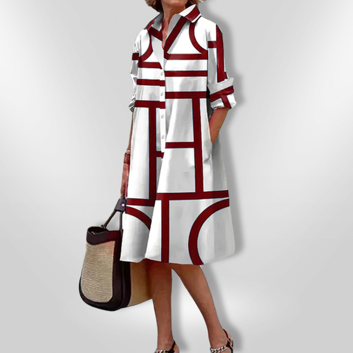 Helen | Geometric Midi Dress