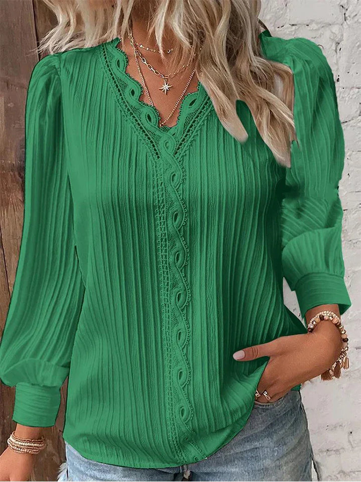 Emma | Blouse met Kantdetails in Chiffon