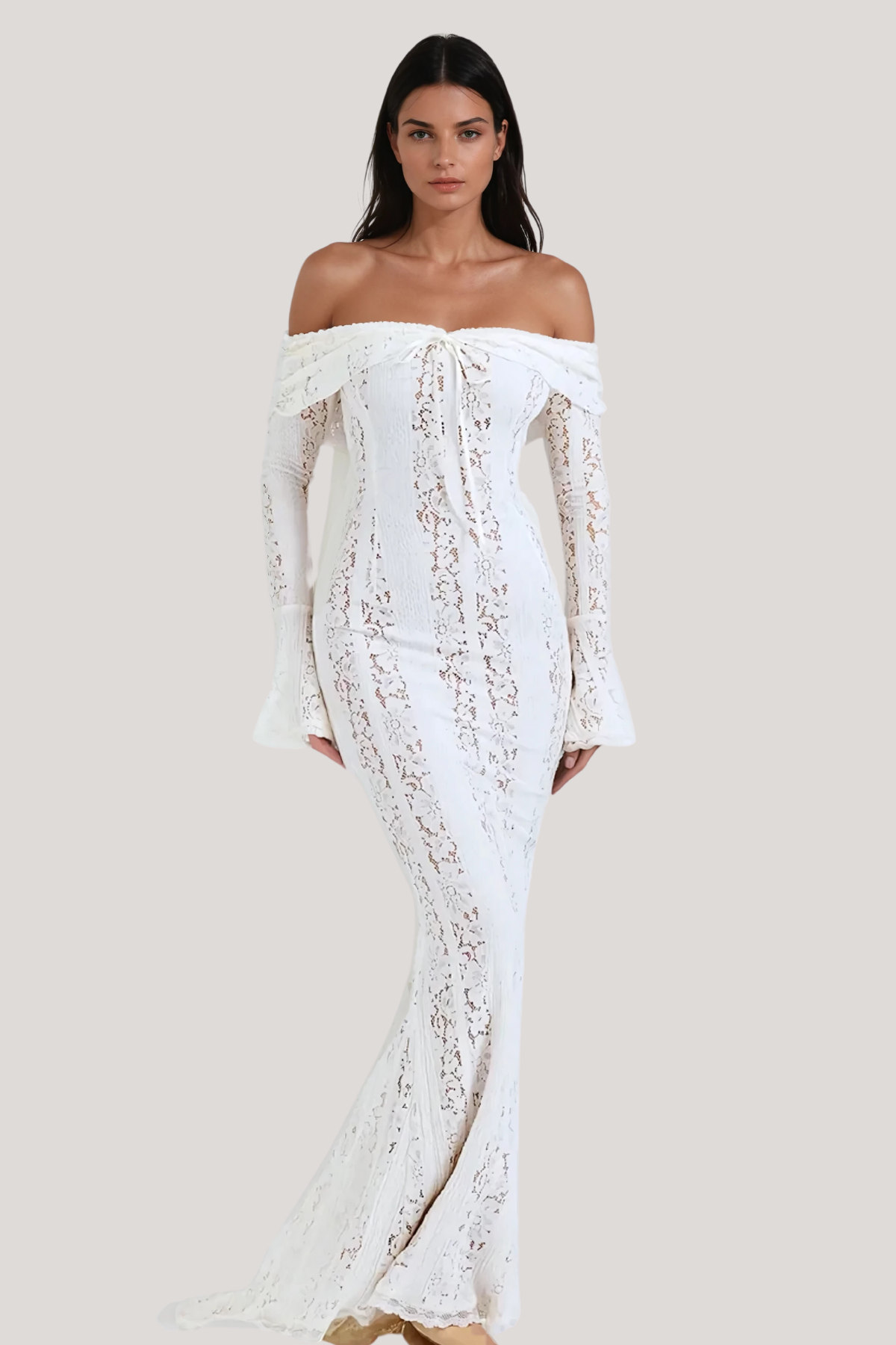 hi low lace wedding dress High Low Wedding Dresses,Strapless Bridal Dress,Beach Wedding Dress,WD00299, US16W / Ivory main image 1