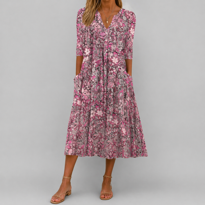 Olivia | Elegant V-Neck Dress