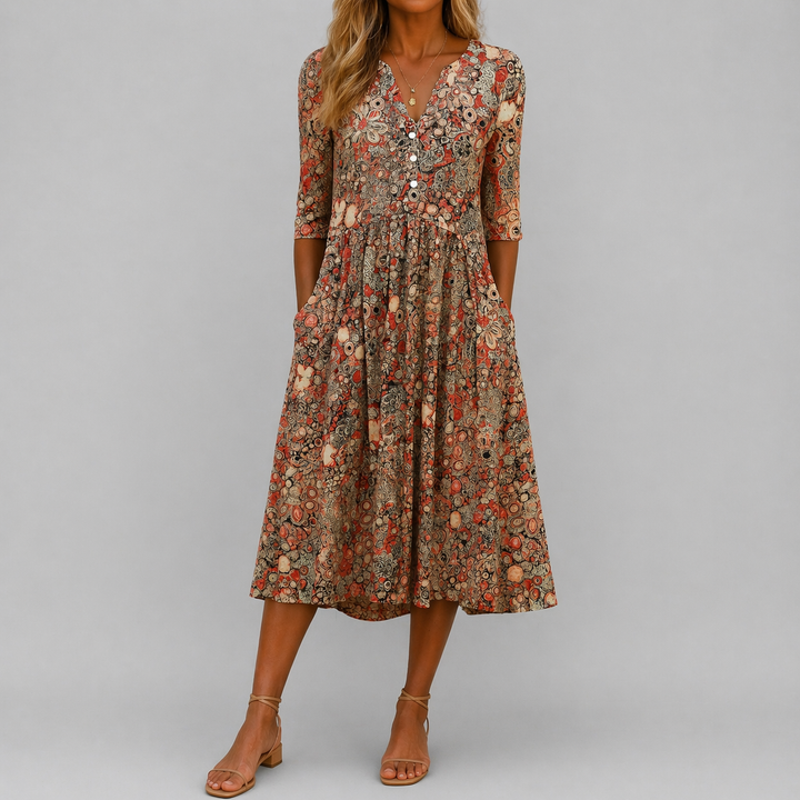 Olivia | Elegant V-Neck Dress