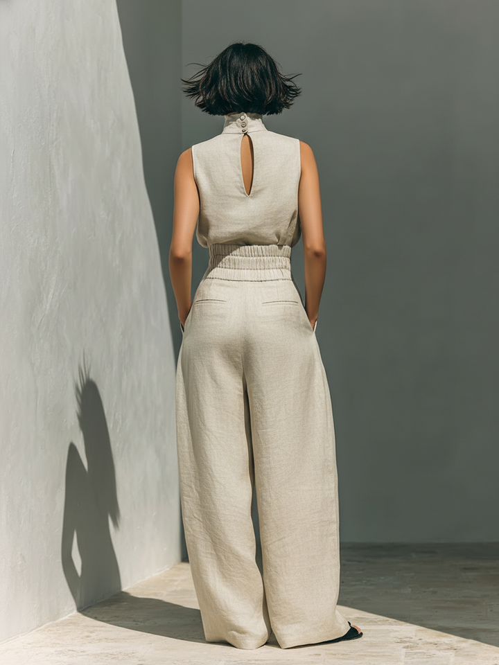 Mary | Wide-Leg Cotton-Linen Set