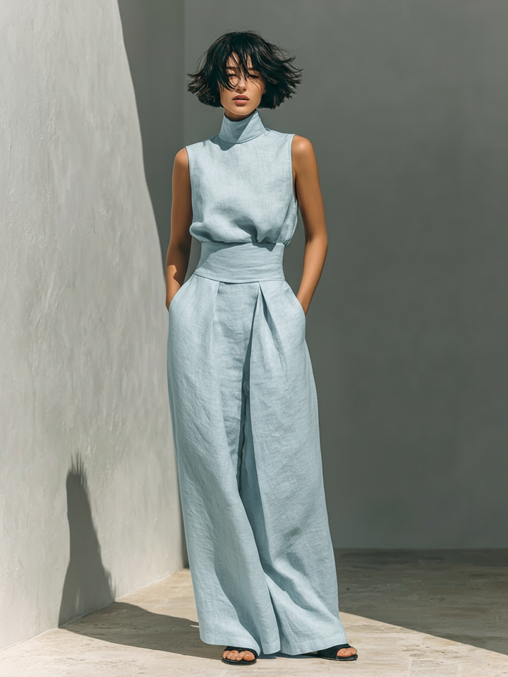 Mary | Wide-Leg Cotton-Linen Set