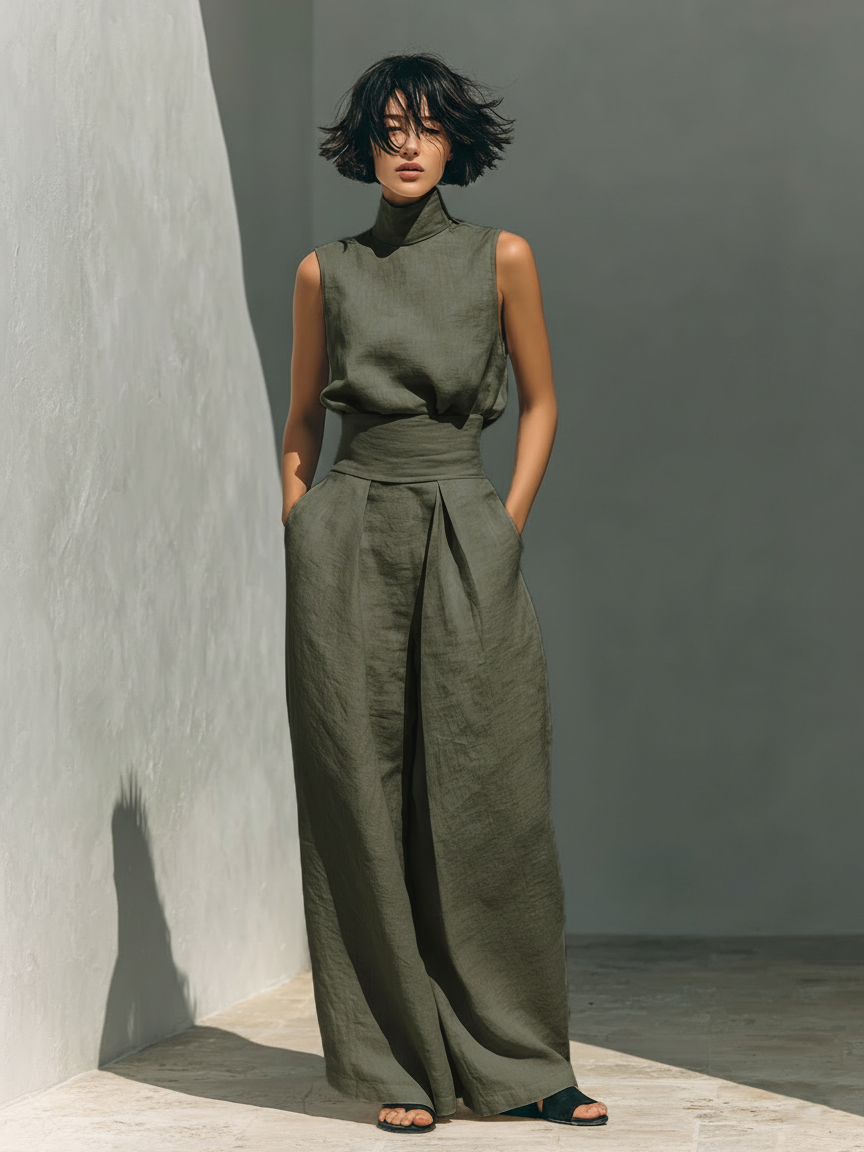 Mary | Wide-Leg Cotton-Linen Set