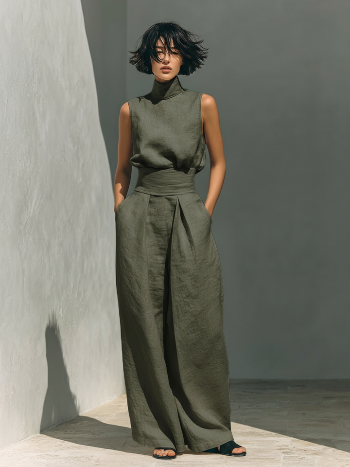 Mary | Wide-Leg Cotton-Linen Set