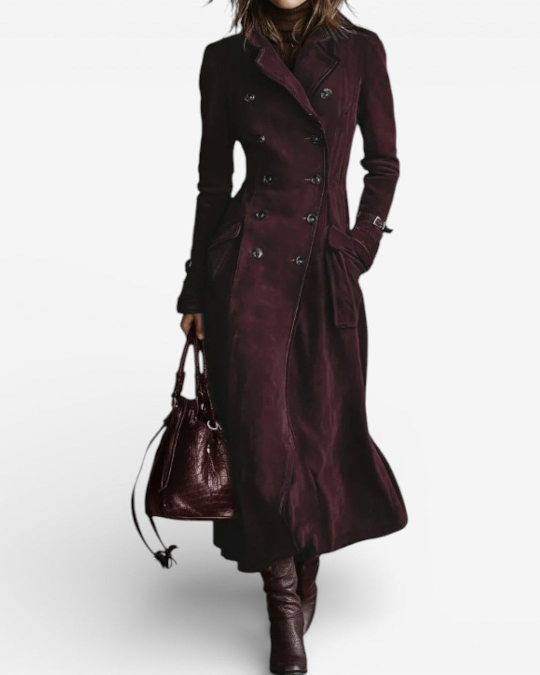 Nathalie™ - Trench en cuir suédé