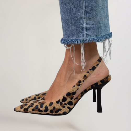 Clara | Leopard Slingback Heels
