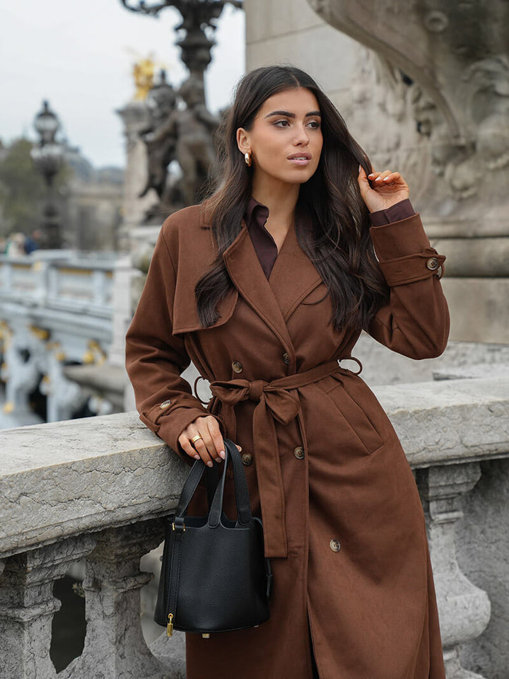 Molly imitatiesuède trenchcoat