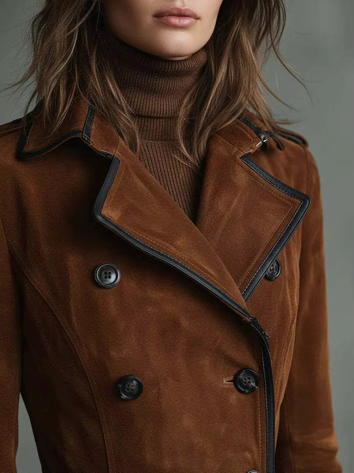 Nathalie™ - Trench en cuir suédé