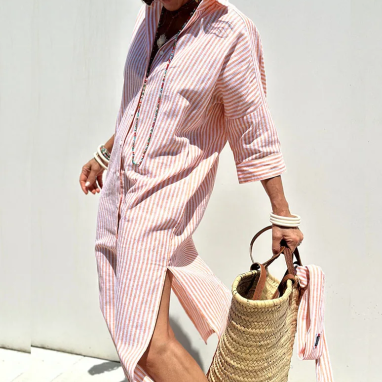 Vivian | Striped Shirt Dress