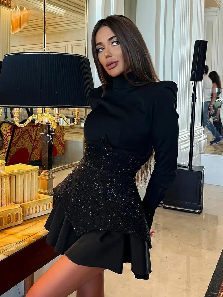 Adrina - Glitter Corset Dress