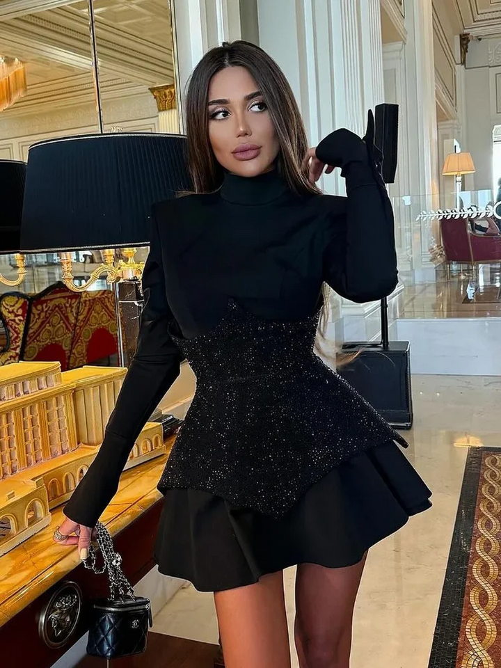 Adrina - Glitter Corset Dress