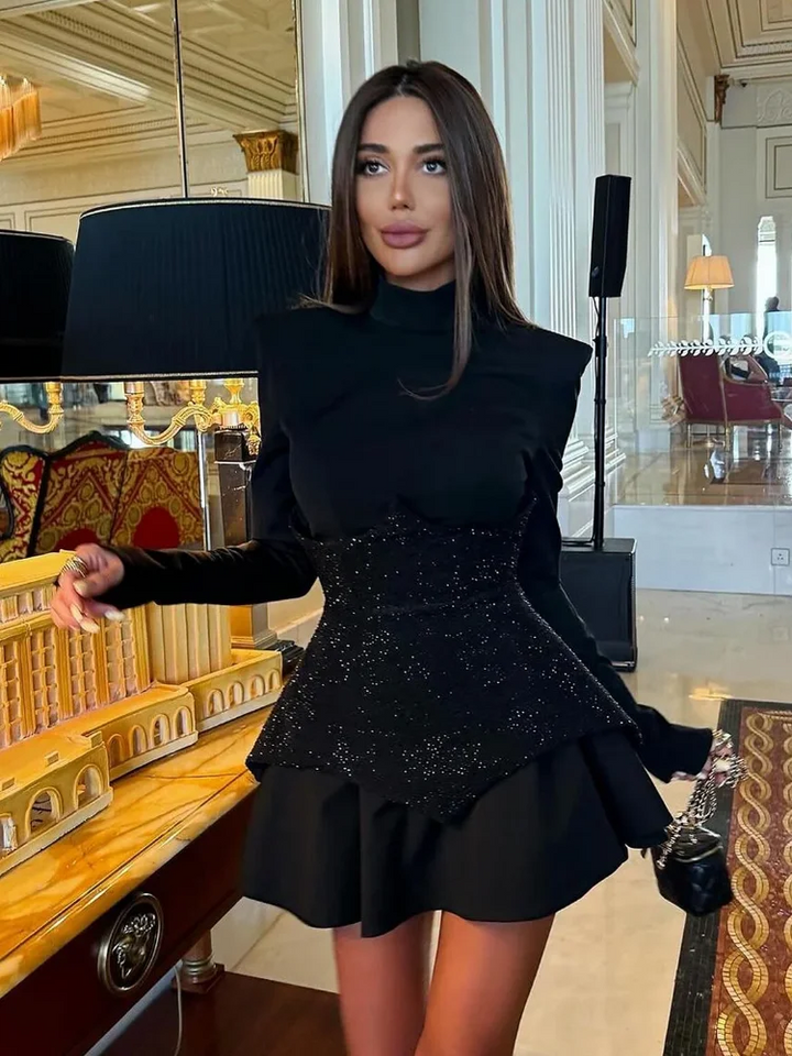 Adrina - Glitter Corset Dress