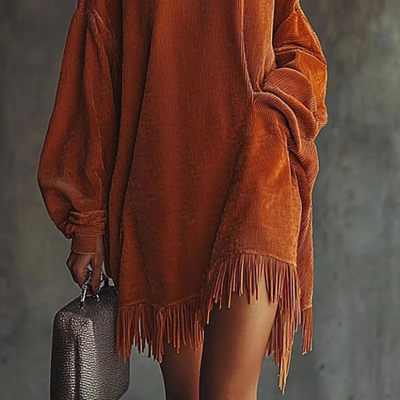 Aria | Fringe Turtleneck Dress
