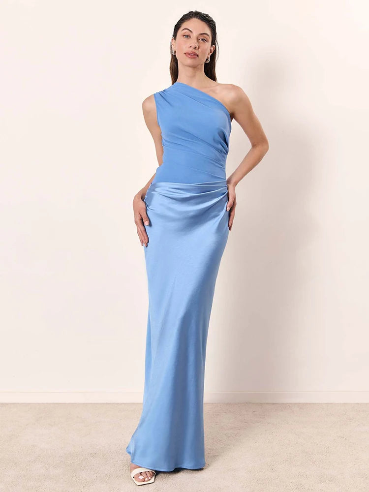 luna one shoulder maxi dress Luna's Floral Symphony One-Shoulder Maxi Dress Luna Mae