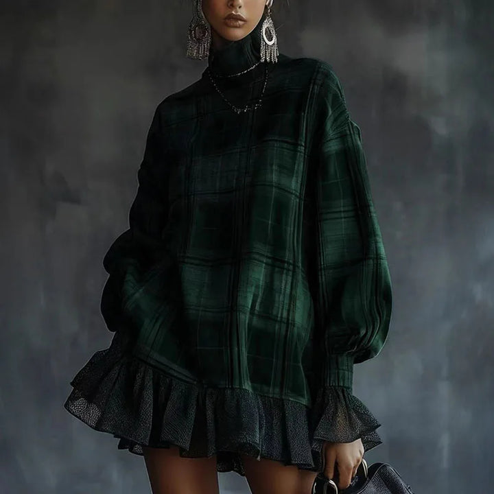 Elodie | Ruffle Turtleneck Dress