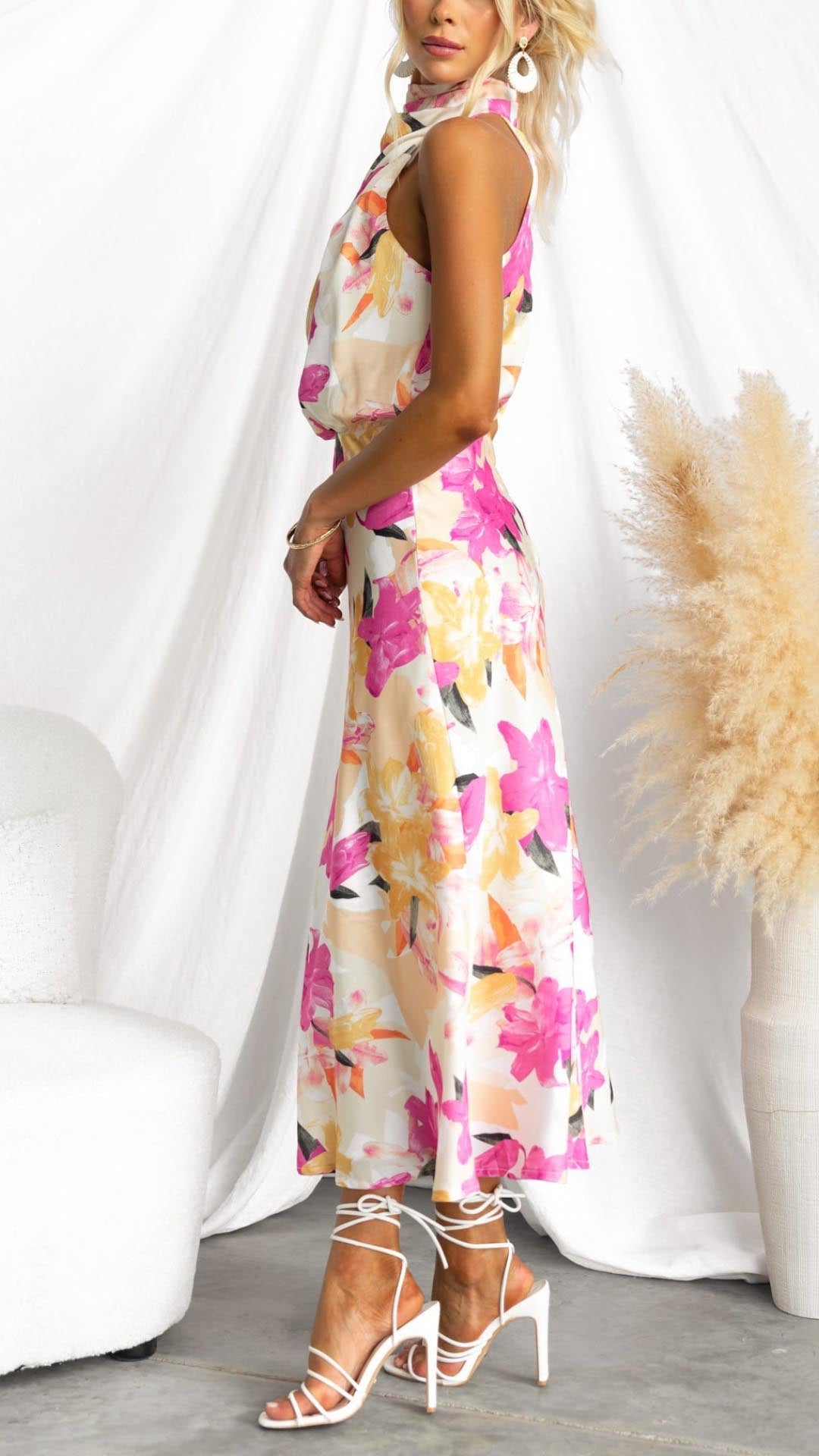 Emily | Floral Charm Midi Dress